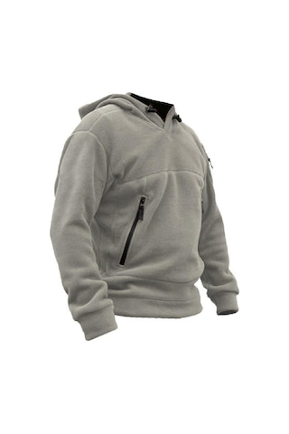 Genius Store Store Erkek Polar Outdoor Kapşonlu Kombat Tactical Cepli Polar Gri