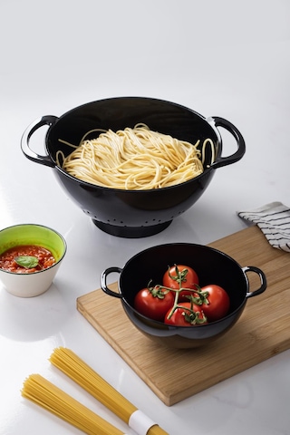 Akrilik Siyah 2 Li Süzgeç Seti Makarna & Pirinç Süzgeci Diğer