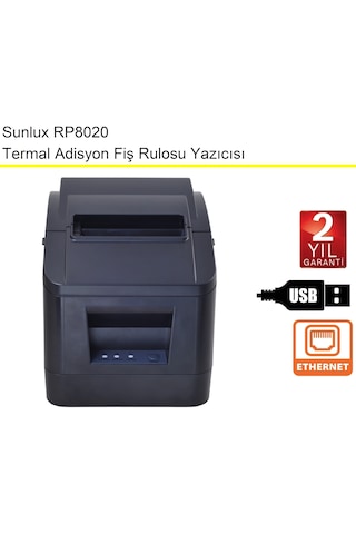 Sunlux Rp8020 Adisyon Rulo Fiş Yazıcısı Kağıt Genişiliği:80 Mm