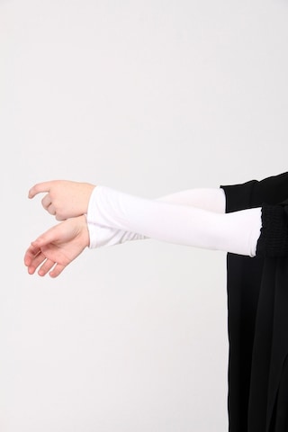 Manolyaşal İslamic Hijab Likralı Kaymayan Kurtarıcı 1 Çift Tesettür Kolluk Beyaz