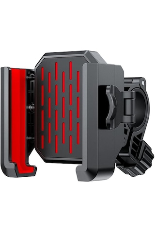 Bisiklet-motosiklet Telefon Tutucu Gidon Uyumlu Kırmızı 360 Ayar