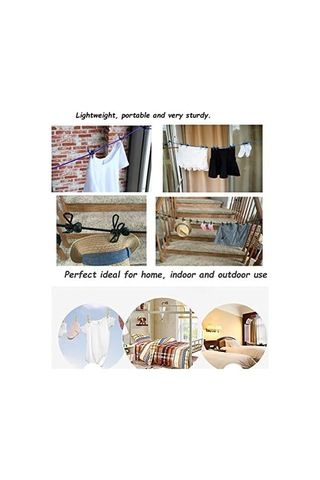 12 Siyah Klipsli Siyah Rüzgar Geçirmez Çamaşır İpi, Ev, Seyahat Ve Dış Mekan Asma Giysiler İçin Ayarlanabilir Çamaşır İpi Diğer