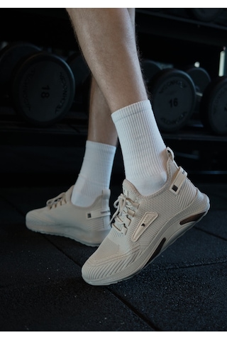 Tonny Black Esnek Konforlu Rahat Kalıp Spor Ayakkabı Unisex Bej Ayakkabı Tbtklc040