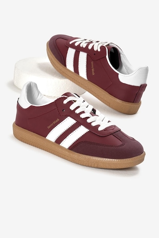 Tonny Black Termo Taban Yanı Şeritli Bağcıklı Unisex Bordo Spor Ayakkabı Tbzer020 Bordo