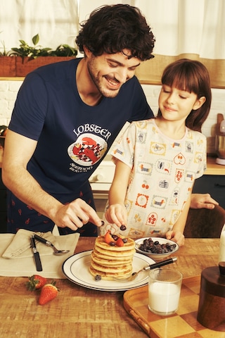 Penti Açık Mavi Kız Çocuk French Meal Pamuklu 2'li Pijama Takımı