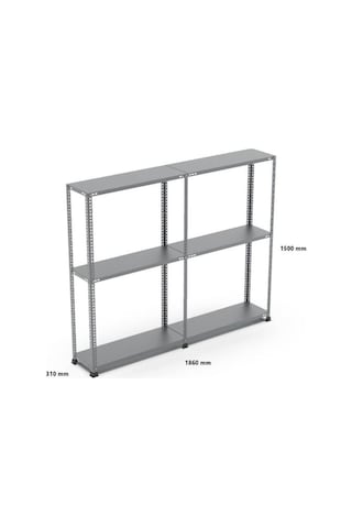 Uzman Grup Raf-3Raflı 1,5Metre 31X93 2 Blok Çelik Raf-Depo Rafı Gri