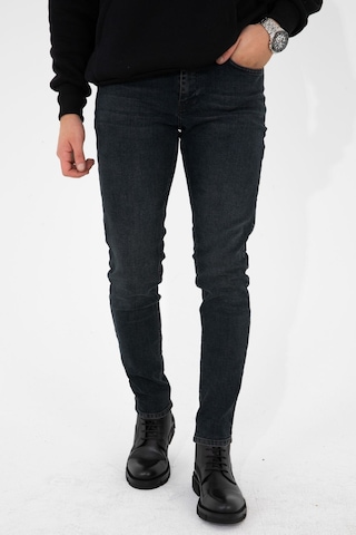 Erkek Taşlamalı Antrasit Slim Fit Likralı Esnek Jeans Kot Pantolon (492242320)