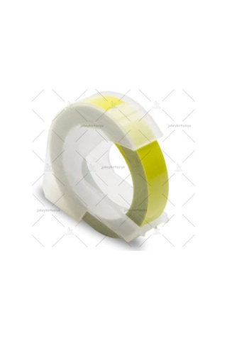 3D Kabartma Yapışkanlı MOTEX-DYMO Şerit Etiketi (FOSFORLU SARI)
