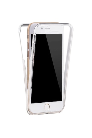 Apple Uyumlu iPhone 8 Plus 360 Derece Kilif Seffaf Silikon Ön Arka 400518493