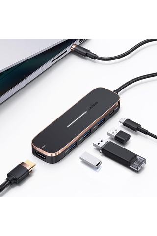 Usams Us-sj578 5 In 1 Çok Fonksiyonlu Type-c Hub 3 Usb+type-c+4k Hdmı Ports