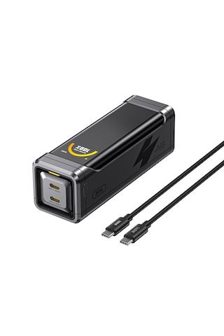 Aohi The Black Warrior 10.000 Mah 65w Pd3.0 Powerbank, Akıllı Dijital Göstergeli Taşınabilir Hızlı Şarj Cihazı, Siyah