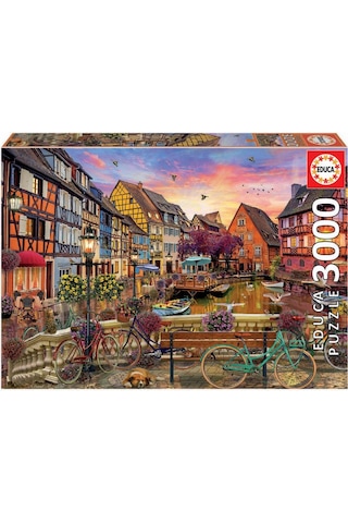 Educa 3000 Parça Fransa Colmar'da Kanal Manzarası Puzzle