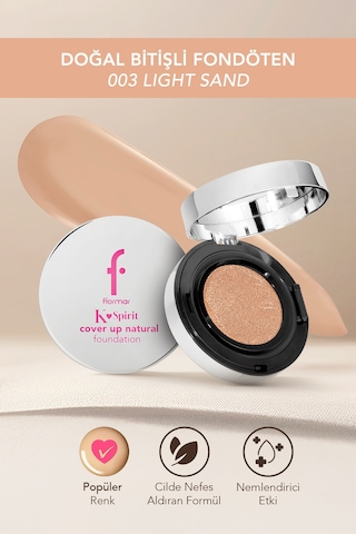 Flormar K-Spirit Cover Up Yüksek Kapatıcı & Uzun Süre Kalıcı Doğal Bitişli Fondöten 003 Lightsnd
