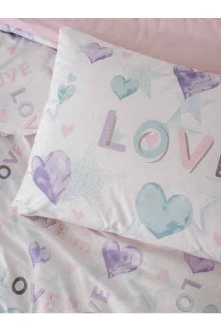 Cotton Box Genç Odası Tek Kişilik Lastikli Çarşaflı Nevresim Takımı Lovella Pembe Pembe