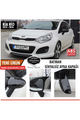 Kia Rio Sinyalsiz 2012-2016 Uyumlu Batman Yarasa Ayna Kapağı Piano Black Abs Plastik 00 Şüscaroto Aksesuar