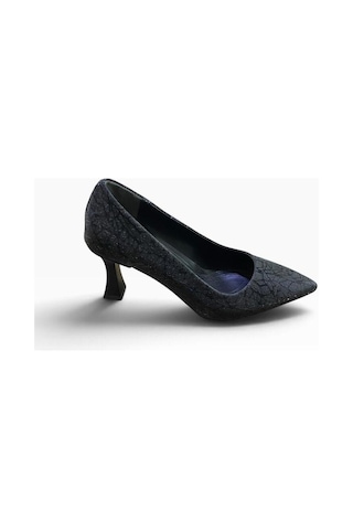 Yaren Moda Kadın Kadeh Topuklu Yaprak Modeli Stiletto Siyah Yaprak Desenli - 940982096 Siyah Yaprak Desenli