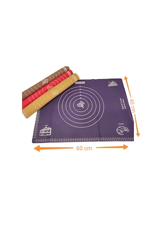 Silicolife Ölçülü Büyük Hamur Matı 45*60 CM Kahverengi