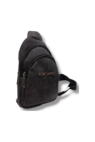 Escape 3530-25 Kanvas Kumaş Büyük Boy Askılı Çapraz Çanta Siyah