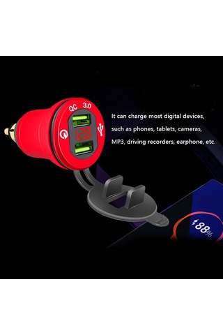 Youmex Çift Usb Portlu Hızlı Şarj Cihazı İle 12-24v Araçlar İçin Metal Araç Şarj Adaptörü