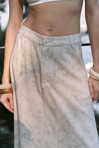 Garias Cepli Uzun Batik Desenli Bej Etek Bej