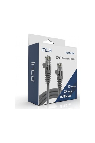 Inca 15metre Cat6 Utp Icat6-15tg Gri Patch Kablo