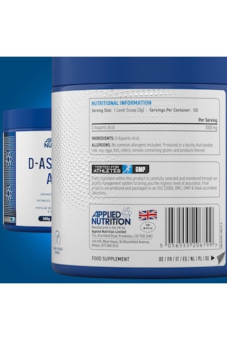 Applied Nutrition Daa-aspartic Acid - Natural Booster For 300 G