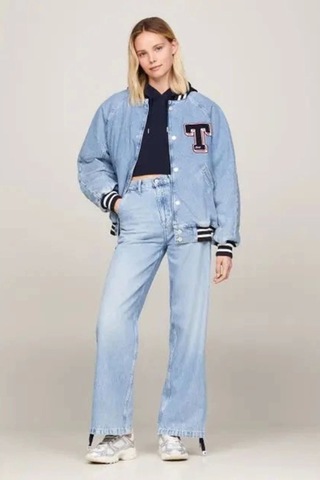 Tommy Hilfiger Kadın Letterman Denim Ceket Denim