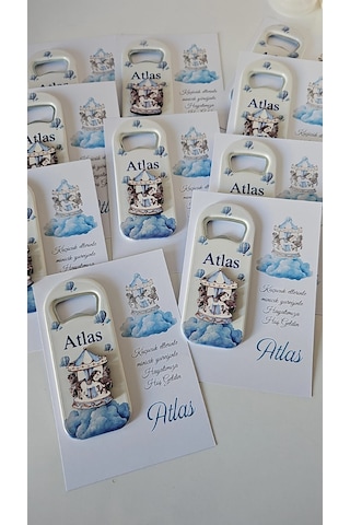 Atlı Karınca Temalı Erkek Bebek Açacak Hediyelik Magnet 20 Li Paket
