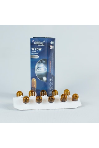 Delco U.s.a Wy5w T10 Dipsiz Ampül Naturel Amber 12 Volt 10 Adet