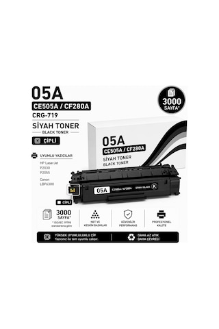 Hp 05a-ce505a-cf280a-p2030-p2055-crg-719 Siyah 3000 Sayfa
