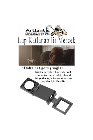 Lup Büyüteç Mercek 1.5x1.5 Cm 1 Adet 10x Büyütmeli Plastik Katlamalı Lup Optik Mercek Tekstil Kumaş İplik Katlanabilir