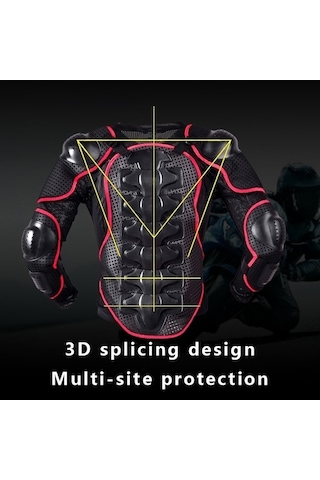 Yingfu Ghost Racing F060 Motosiklet Binme Dişli Göğüs Koruyucu Dirsek Ped Düşme Koruma Zırh Elbisesi L Kırmızı Siyah L