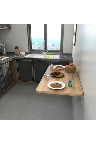Kydoniahome Monte Kırma Katlanır Masa Çam Ahşap Desenli