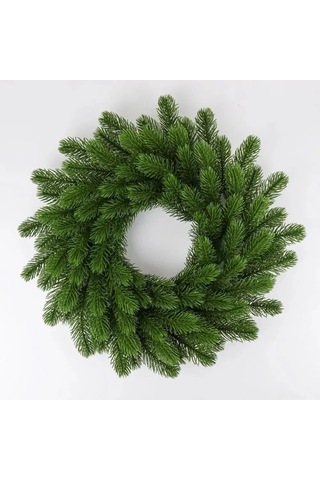 Kangvka Yeşil Plastik Noel Çemberi - 38cm Ev Dekorasyonu, Simülasyon Bitki, Mağaza Ve Ev Sahnesi Süsleme