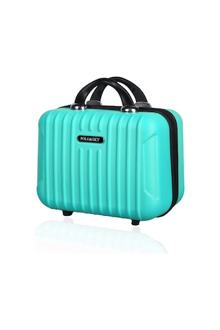 Polo&sky Class Model Su Yeşili Renk Abs Makyaj Çantası El Valizi