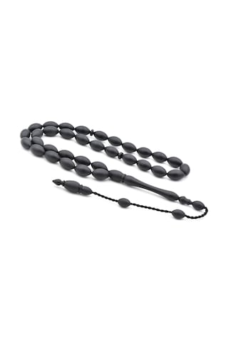 Usta İşi Sistemli Alman Siyah Fiber Tesbih Orta Boy 001
