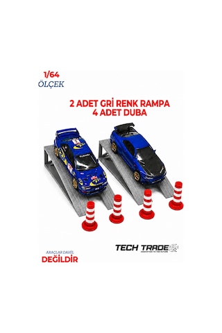 1/64 Ölçek Diorama 2 Adet Gri Rampa + 4 Adet Duba