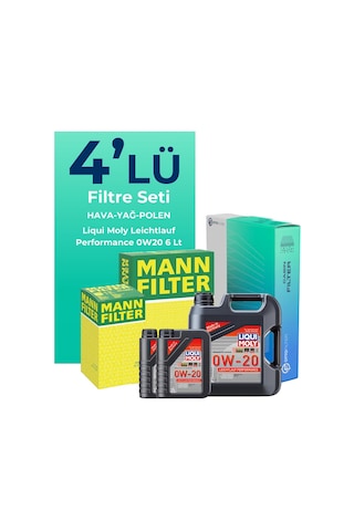 Mann Volvo Xc40 1.5 Benzin Filtre Bakım Seti Liqui Moly Motor Yağlı (2018-2023) 4 Lü -