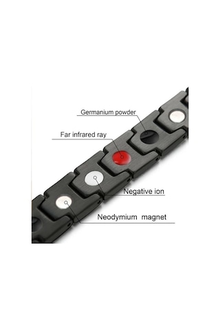 Siyah Punk Paslanmaz Çelik Erkek Bileklik Enerji Manyetik Bilezik Takı Zinciri Kadın Bilezik Bileklik Siyah
