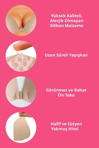 Cottonhill Ten Askısız Straplez Göğüs Dikleştirici Yapışkan Sütyen Ten