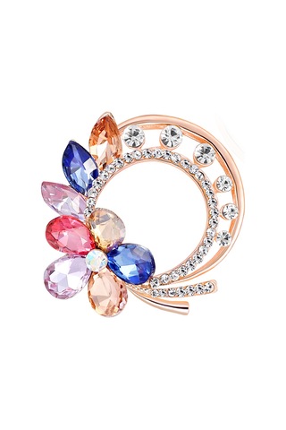 Rhinestone Çiçek Yüzüğü Broş Kristal Vintage Broş Mücevherleri Lady Girls Dekorasyon Aksesuarları