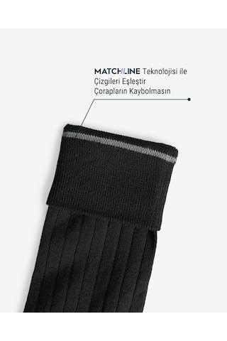 Bolero E50 Premium Erkek Dikişsiz Merserize Pamuk Çorap Siyah