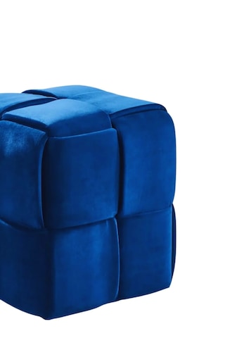 Most Spiral Kare Puf 19 Lacivert Kadife Kumaş Evinize Teslim