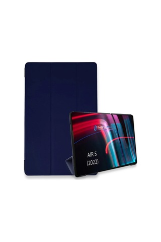 Apple iPad Uyumlu Air 5 2022 Kılıf Tablet Smart Kılıf - Lacivert Arka Kapak