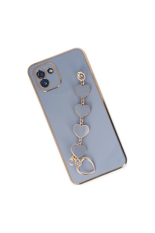 Gld-spt- Newface Samsung Uyumlu Galaxy A03 Kılıf Esila Silikon - Gri