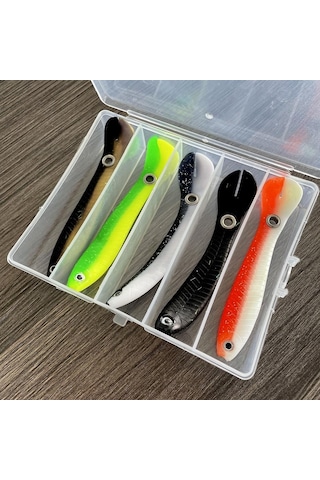 5 Adet/grup Yumuşak Balıkçılık Yem 6g 10 Cm Wobble Kuyruk Cazibesi Silikon Küçük Loach Yapay Yemler Bas Pike Balıkçılık Kanca Ve Kutu İle