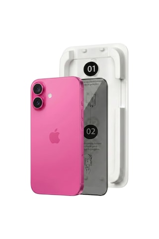 Fulltech Magicbox iPhone Uyumlu 16 / 15 Premium Tempered Glass Aparatlı Ekran Koruyucu - Privacy