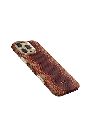 Apple iPhone Uyumlu 16 Pro Max Kılıf M-safe Şarj Özellikli Raptic Aramid Skin Bionic Serisi Kapak Kırmızı