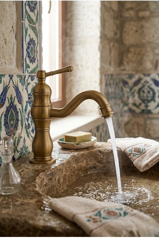 Rustik Lavabo Bataryası Antik Kısa Antik Eskitme Rustik