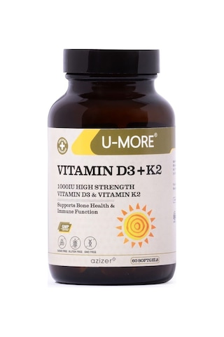 2'li Fırsat Paketi - Vitamin D3 1000 Iu & Vitamin K2 60 Kapsül X2 - Şekersiz Gdo'suz